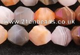 CAA4575 15.5 inches 6mm faceted nuggets mixed botswana agate beads