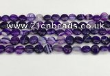 CAA4581 15.5 inches 10mm flat round banded agate beads wholesale