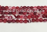 CAA4583 15.5 inches 10mm flat round banded agate beads wholesale