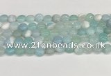 CAA4584 15.5 inches 10mm flat round banded agate beads wholesale