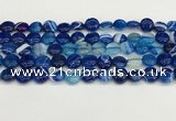 CAA4585 15.5 inches 10mm flat round banded agate beads wholesale