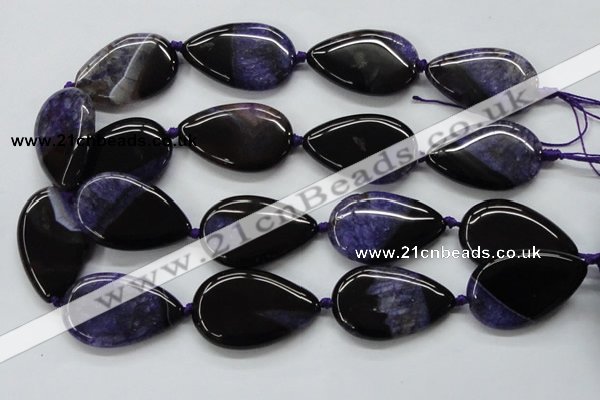 CAA459 15.5 inches 24*40mm flat teardrop agate druzy geode beads