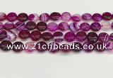 CAA4590 15.5 inches 12mm flat round banded agate beads wholesale