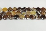 CAA4596 15.5 inches 14mm flat round banded agate beads wholesale