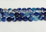 CAA4601 15.5 inches 14mm flat round banded agate beads wholesale