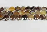 CAA4604 15.5 inches 16mm flat round banded agate beads wholesale