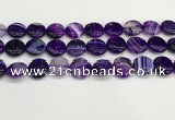 CAA4605 15.5 inches 16mm flat round banded agate beads wholesale