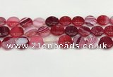 CAA4607 15.5 inches 16mm flat round banded agate beads wholesale