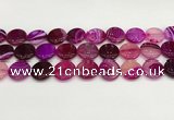 CAA4614 15.5 inches 18mm flat round banded agate beads wholesale