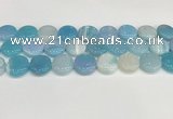 CAA4616 15.5 inches 18mm flat round banded agate beads wholesale