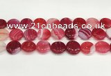 CAA4623 15.5 inches 20mm flat round banded agate beads wholesale