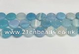 CAA4624 15.5 inches 20mm flat round banded agate beads wholesale
