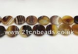 CAA4628 15.5 inches 25mm flat round banded agate beads wholesale