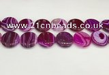 CAA4630 15.5 inches 25mm flat round banded agate beads wholesale