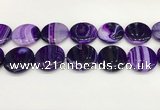 CAA4637 15.5 inches 30mm flat round banded agate beads wholesale