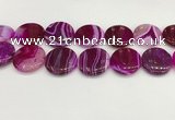 CAA4638 15.5 inches 30mm flat round banded agate beads wholesale