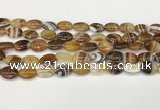 CAA4645 15.5 inches 10*14mm oval banded agate beads wholesale