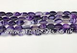 CAA4646 15.5 inches 10*14mm oval banded agate beads wholesale