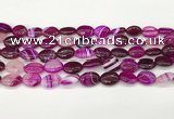 CAA4647 15.5 inches 10*14mm oval banded agate beads wholesale