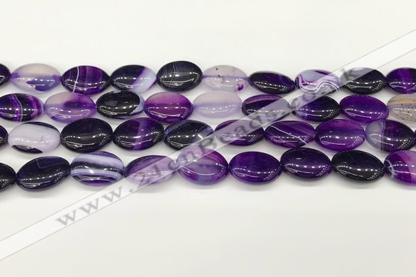 CAA4654 15.5 inches 12*16mm oval banded agate beads wholesale