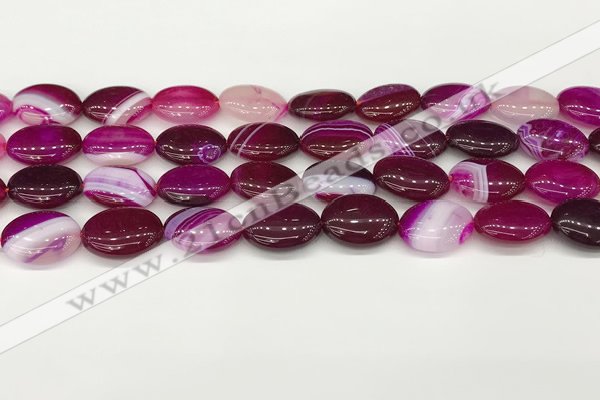 CAA4655 15.5 inches 12*16mm oval banded agate beads wholesale