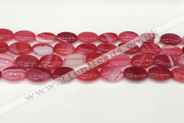CAA4656 15.5 inches 12*16mm oval banded agate beads wholesale