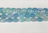 CAA4657 15.5 inches 12*16mm oval banded agate beads wholesale