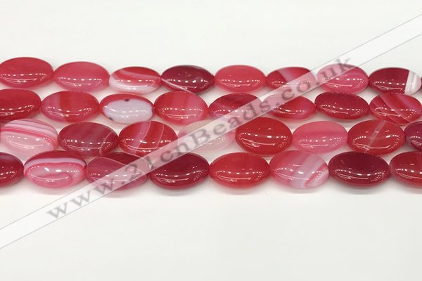 CAA4664 15.5 inches 13*18mm oval banded agate beads wholesale