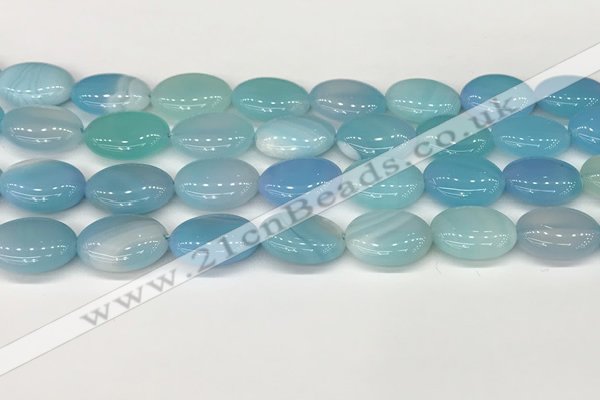 CAA4665 15.5 inches 13*18mm oval banded agate beads wholesale