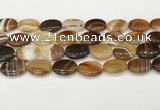 CAA4669 15.5 inches 15*20mm oval banded agate beads wholesale