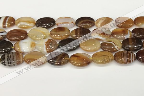 CAA4669 15.5 inches 15*20mm oval banded agate beads wholesale