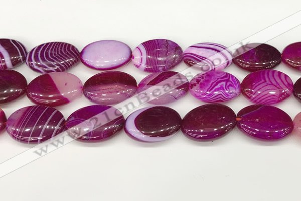 CAA4679 15.5 inches 18*25mm oval banded agate beads wholesale