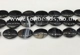 CAA4683 15.5 inches 18*25mm oval banded agate beads wholesale