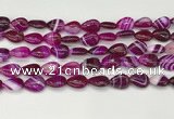 CAA4688 15.5 inches 10*14mm flat teardrop banded agate beads wholesale