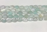 CAA4690 15.5 inches 10*14mm flat teardrop banded agate beads wholesale