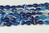 CAA4691 15.5 inches 10*14mm flat teardrop banded agate beads wholesale