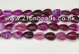 CAA4696 15.5 inches 12*16mm flat teardrop banded agate beads wholesale