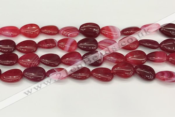 CAA4697 15.5 inches 12*16mm flat teardrop banded agate beads wholesale
