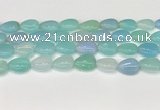 CAA4698 15.5 inches 12*16mm flat teardrop banded agate beads wholesale