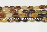 CAA4702 15.5 inches 13*18mm flat teardrop banded agate beads wholesale