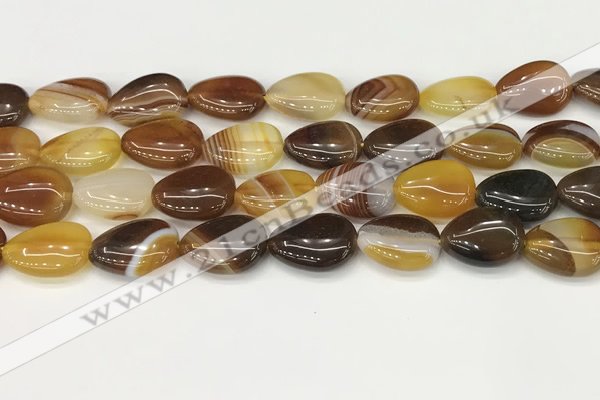 CAA4702 15.5 inches 13*18mm flat teardrop banded agate beads wholesale