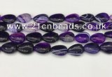 CAA4703 15.5 inches 13*18mm flat teardrop banded agate beads wholesale