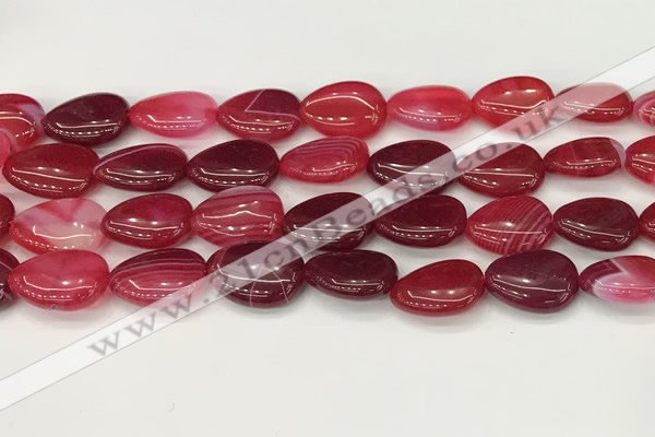 CAA4705 15.5 inches 13*18mm flat teardrop banded agate beads wholesale