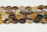 CAA4710 15.5 inches 15*20mm flat teardrop banded agate beads wholesale