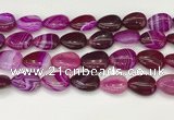 CAA4712 15.5 inches 15*20mm flat teardrop banded agate beads wholesale