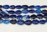 CAA4715 15.5 inches 15*20mm flat teardrop banded agate beads wholesale