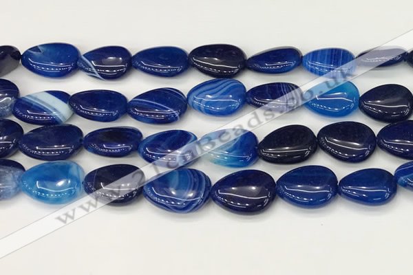 CAA4715 15.5 inches 15*20mm flat teardrop banded agate beads wholesale