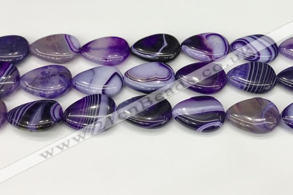 CAA4719 15.5 inches 18*25mm flat teardrop banded agate beads wholesale