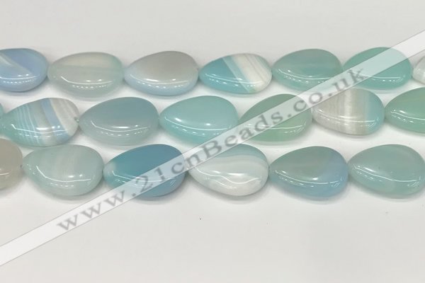 CAA4722 15.5 inches 18*25mm flat teardrop banded agate beads wholesale