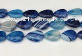 CAA4723 15.5 inches 18*25mm flat teardrop banded agate beads wholesale